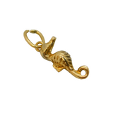 9ct Yellow Gold Small Seahorse Charm Pendant Vintage c1970s