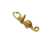 9ct Yellow Gold Small Seahorse Charm Pendant Vintage c1970s