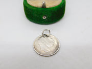 Sterling Silver King George III Sixpence Charm Pendant Antique 1819
