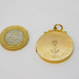WW1 9ct Gold Back & Front Royal Navy Sweetheart Locket Antique c1915