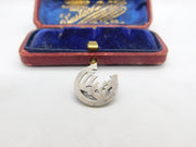 Victorian Sterling Silver Monogram Initial Style Brooch in Horseshoe Antique