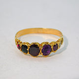 Georgian 18ct Yellow Gold Stone Set Acrostic 'Regard' Ring Antique c1800