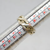 Sterling Silver Flat Chain Style Studio Band Ring Vintage c1970 Size O