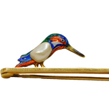 Victorian 15ct Yellow Gold, Enamel & Pearl Kingfisher Brooch Antique c1890
