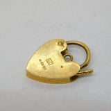 9ct Yellow Gold Padlock Heart Charm or Clasp Vintage 1975 London