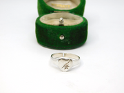 Sterling Silver Engraved Heart Signet Ring Vintage c1970 Size J 1/2