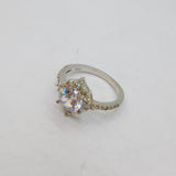 Sterling Silver Multi-Stone CZ  Cocktail Ring Contemporary c1990 Size P 1/2