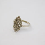 Sterling Silver Art Deco Marcasite Dress Ring Antique c1930 Size P 1/2