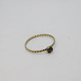 Sterling Silver Rose Flower Twisted Band Stacking Ring Modern c2000 Size Q