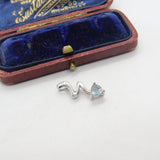 Sterling Silver Topaz Swirl Drop Charm Pendant Vintage c1970