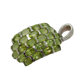 Sterling Silver & Natural Green Peridot Pendant Vintage c1990s