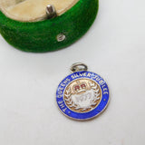 Sterling Silver Enamel Silver Jubilee Charm Pendant Vintage c1970