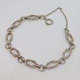 Sterling Silver Square Knot Style With Safety Chain Bracelet Contemporary c2000