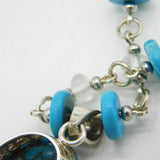 Sterling Silver, Turquoise & Moonstone Set Statement Necklace Vintage c1980