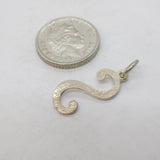 Sterling Silver 'S' Initial Charm Pendant Vintage c1970s