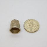 Sterling Silver Textured Patterned Thimble Charm Pendant Vintage c1970s