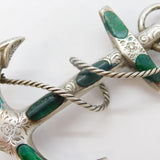 Victorian Scottish Sterling Silver Large Fouled Anchor Brooch Antique c1860s