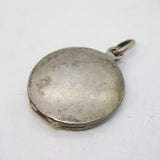 19th Century French Sterling Silver & Sapphire Lily Pattern Locket Antique
