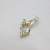 Sterling Silver Paste Triangles Contemporary Style Charm Pendant Vintage c1970
