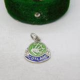 Sterling Silver Enamel Scottish Bagpipes Charm Pendant Vintage c1970