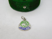 Sterling Silver Enamel Scottish Bagpipes Charm Pendant Vintage c1970