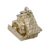 Sterling Silver Water Mill Charm Pendant Vintage c1970