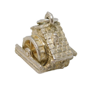 Sterling Silver Water Mill Charm Pendant Vintage c1970