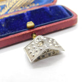 Sterling Silver French Ski Chalet Charm Pendant Vintage c1970