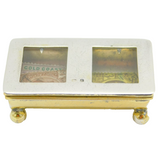 Edwardian Sterling Silver Double-Part Stamp Box Antique 1910 Birmingham