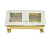 Edwardian Sterling Silver Double-Part Stamp Box Antique 1910 Birmingham