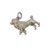 Sterling Silver Poodle Dog Charm Pendant Vintage c1970