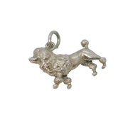 Sterling Silver Poodle Dog Charm Pendant Vintage c1970