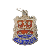 Sterling Silver Enamel Cambridge Charm Pendant Vintage c1970s