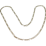 Sterling Silver Essential Figaro Chain Necklace 61cm/24" Length Vintage c1970