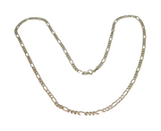 Sterling Silver Essential Figaro Chain Necklace 61cm/24" Length Vintage c1970