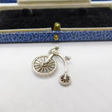 Sterling Silver Nuvo Penny Farthing Bicycle Charm Pendant Vintage c1970