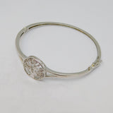 Sterling Silver Paste Set Tree Of Life Hinged Bangle Vintage c2000