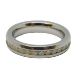 Stainless Steel Paste Set Eternity Band Ring Vintage c2000 Size J 1/2