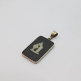 Sterling Silver Wedgwood Black & White Cameo Drop Charm Pendant Vintage c1970