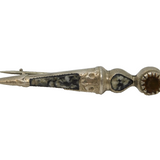 Scottish Sterling Silver, Granite & Citrine Dirk Brooch Antique 1921 Birmingham