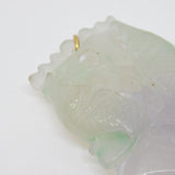 20th Century Chinese Carved Lavender Jade 9ct Gold Carved Pendant Antique