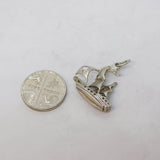 Sterling Silver Sailing Ship Charm Pendant Vintage c1970