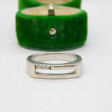 Sterling Silver Modernist Spinel Set Dress Ring Vintage c1970 Size R UK