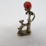 Sterling Silver Dog Looking at the Lampost Charm Pendant Vintage c1970