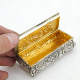 Victorian Sterling Silver Floral Pattern Jewellery Box Antique 1899 Sheffield
