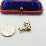 Sterling Silver Horse Drawn Traditional Carriage Charm Pendant Vintage c1970