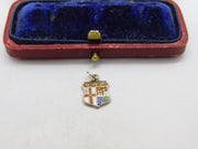 Sterling Silver and Enamel Travel Shield 'GWR' Charm Pendant Vintage c1970