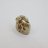Sterling Silver Floral Cow Bell 'Samoens' Souvenir Charm Pendant Vintage c1970s