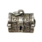 Sterling Silver Treasure Chest Charm Pendant Vintage c1970