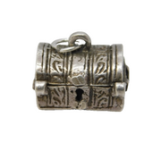 Sterling Silver Treasure Chest Charm Pendant Vintage c1970